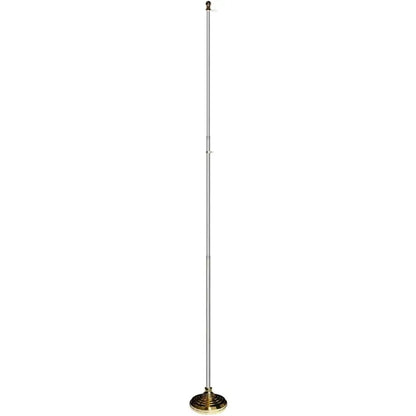 Indoor & Parade Telescopic Silver Pole And Base Kit - 8ft