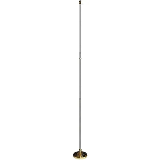 Indoor & Parade Telescopic Silver Pole And Base Kit - 8ft