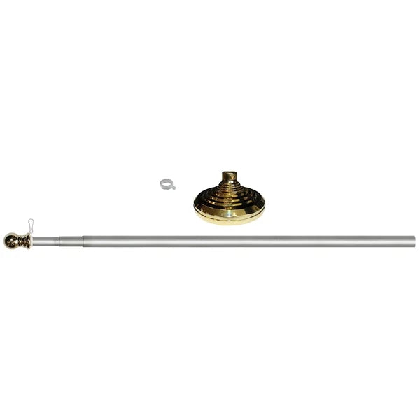 Indoor & Parade Telescopic Silver Pole And Base Kit - 8ft