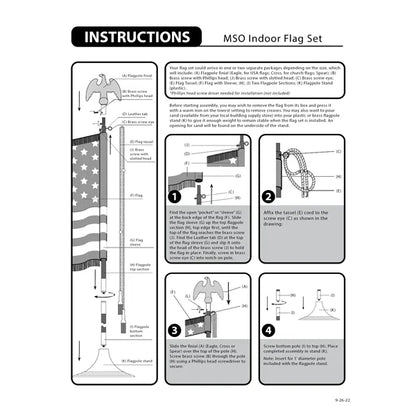 Indoor & Parade Telescopic Silver Pole And Base Kit - 8ft