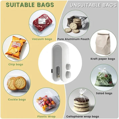 2 in 1 Mini Bag Sealer Rechargeable