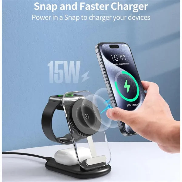 3-in-1 magnetic wireless charging station for iphone