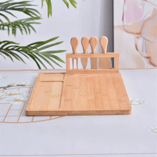 Bamboo Cheese Board And Knife Set