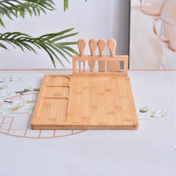 Bamboo Cheese Board And Knife Set