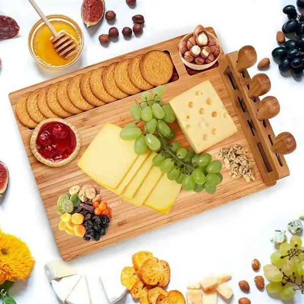 Bamboo Cheese Board And Knife Set