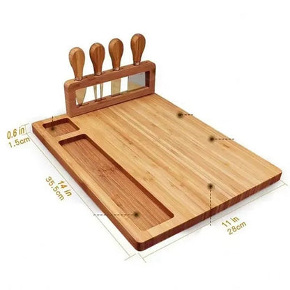 Bamboo Cheese Board And Knife Set