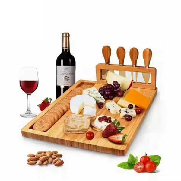 Bamboo Cheese Board And Knife Set