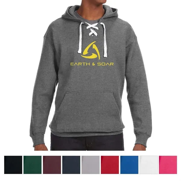 J America Adult Sport Lace Hooded Sweatshirt