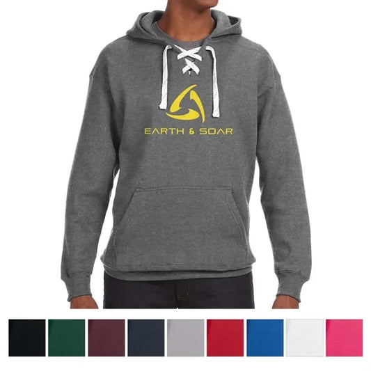 J America Adult Sport Lace Hooded Sweatshirt