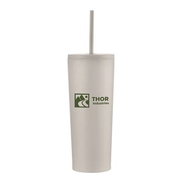 24oz. Double Wall SS / PP Mug with Straw