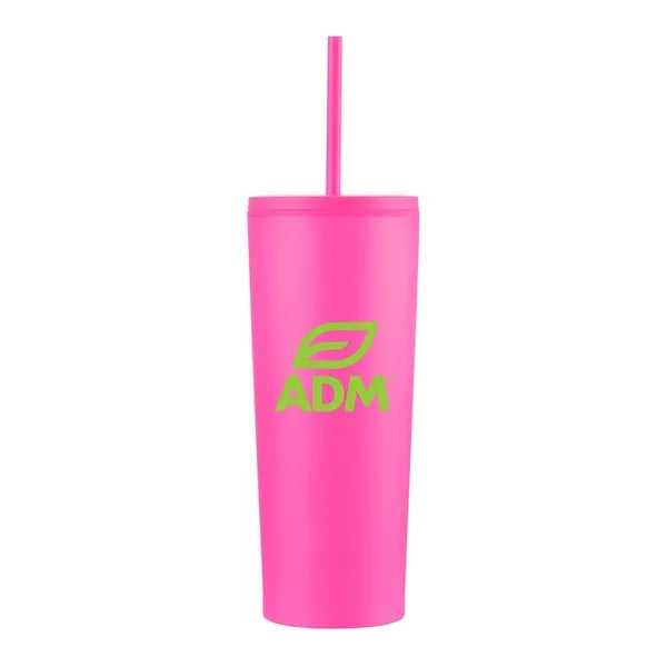 24oz. Double Wall SS / PP Mug with Straw