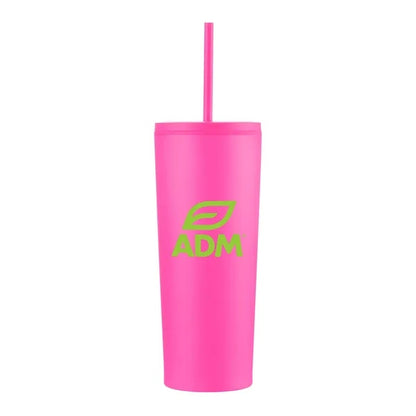 24oz. Double Wall SS / PP Mug with Straw