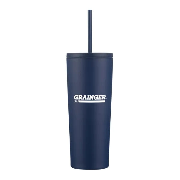 24oz. Double Wall SS / PP Mug with Straw
