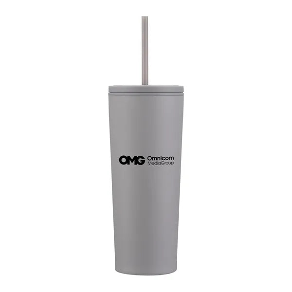 24oz. Double Wall SS / PP Mug with Straw