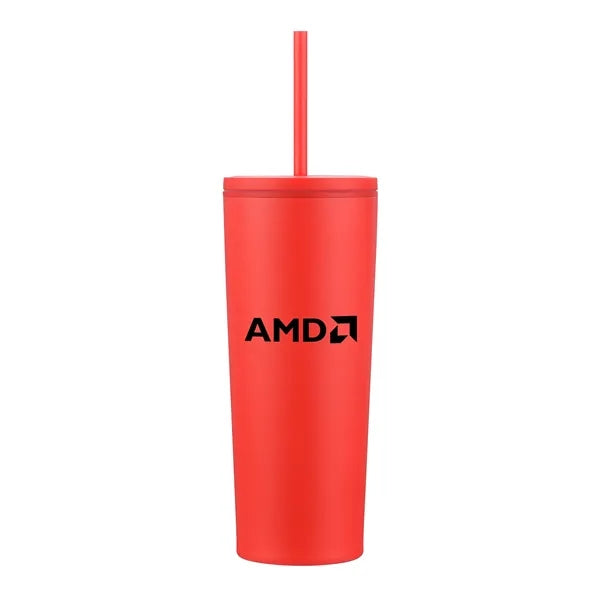 24oz. Double Wall SS / PP Mug with Straw