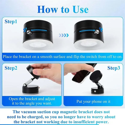 Adjustable Foldable Magnetic Vacuum Suction Phone Holder