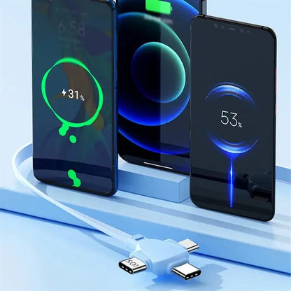 3 in 1 retractable USB cord fast multi charging cable