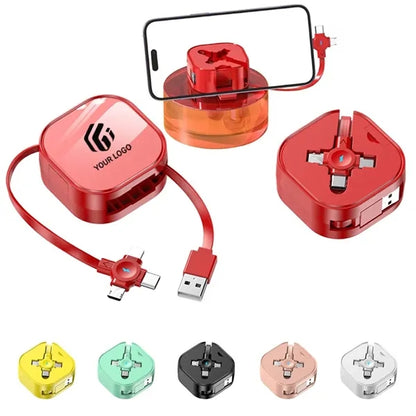 Custom retractable cord 3 in 1 multi fast charging cable