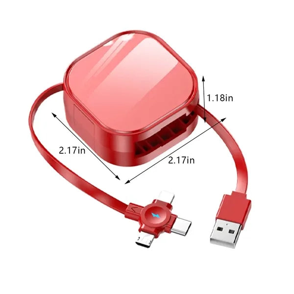 Custom retractable cord 3 in 1 multi fast charging cable