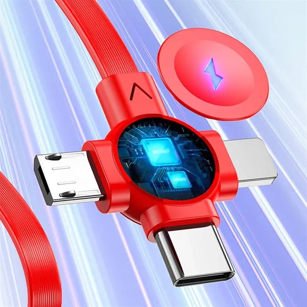 Custom retractable cord 3 in 1 multi fast charging cable