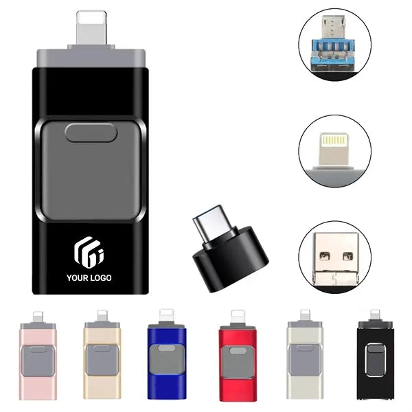 Versatile High Speed External 64GB USB 4-in-1 Flash Drive