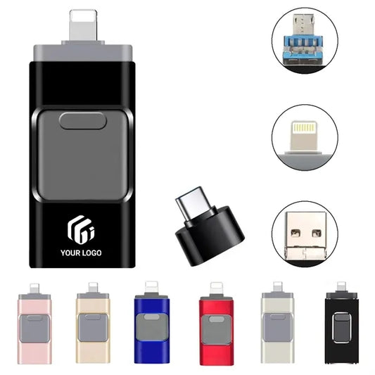 Versatile High Speed External 64GB USB 4-in-1 Flash Drive