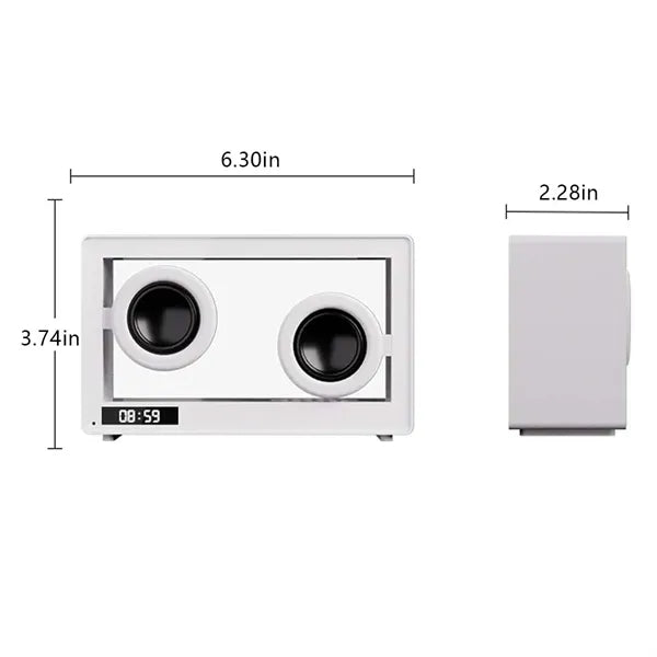 Transparent desk decor clock bluetooth speaker with lights