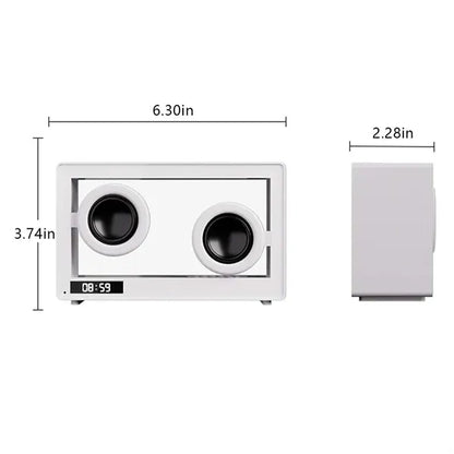 Transparent desk decor clock bluetooth speaker with lights
