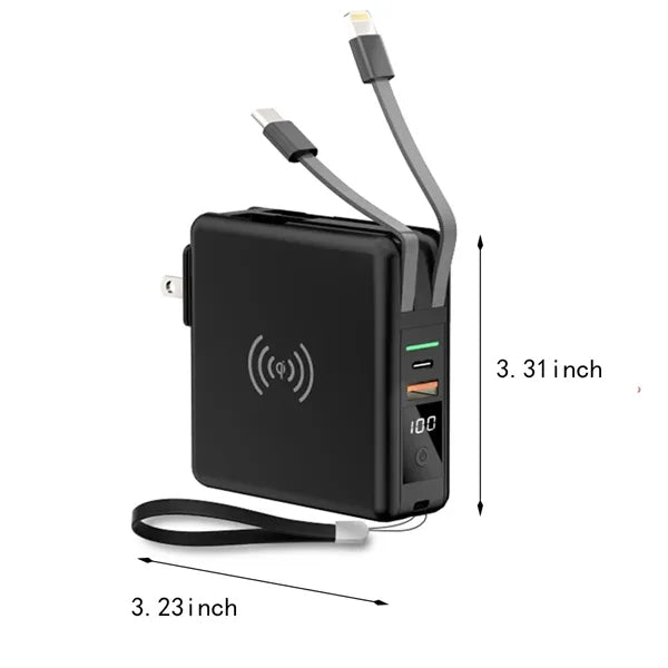 10000 mAh Versatile Portable Charger Power Bank with Plug
