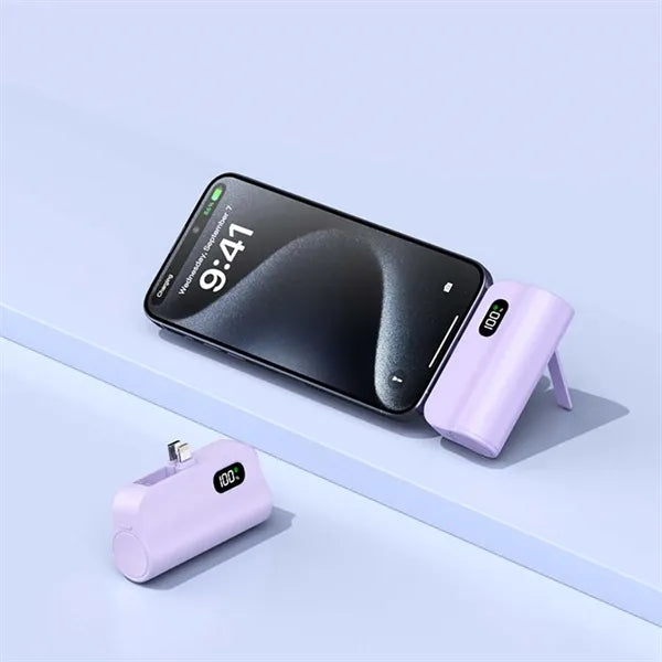 Compatible portable mini charger power bank with phone stand