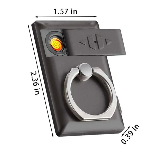 2-in-1 rechargeable flameless lighter phone ring holder