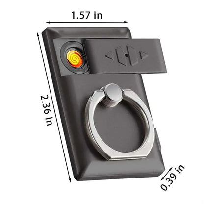 2-in-1 rechargeable flameless lighter phone ring holder