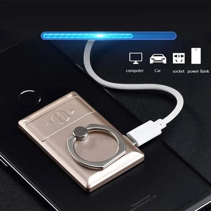 2-in-1 rechargeable flameless lighter phone ring holder