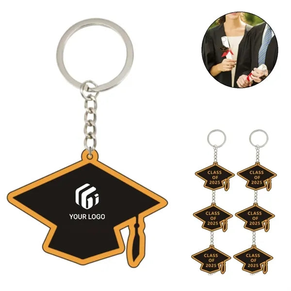 High-quality decorative gifts graduation grad cap keychain