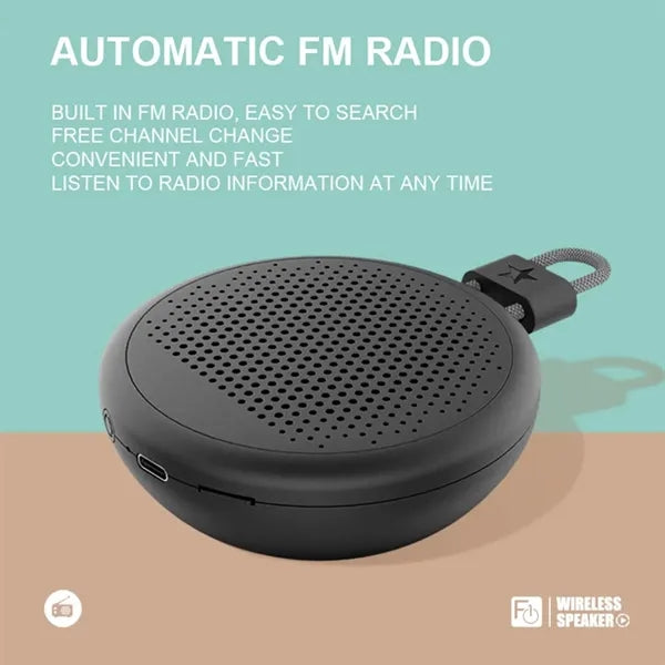 Mini fm radio portable bluetooth speakers with lanyard