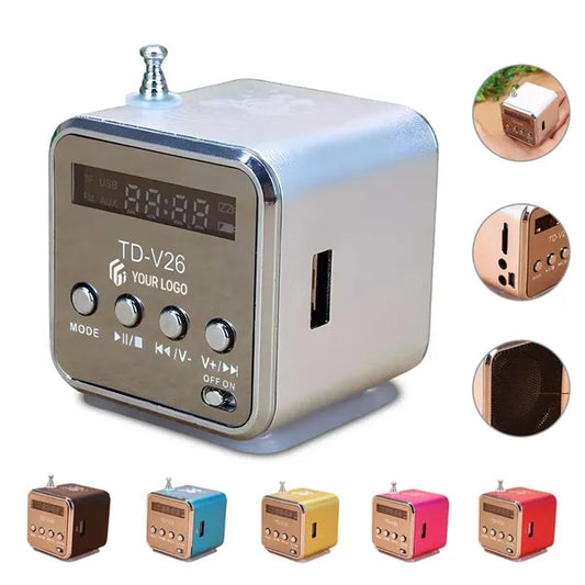 Portable mini fm radio music player bluetooth speaker
