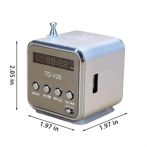 Portable mini fm radio music player bluetooth speaker
