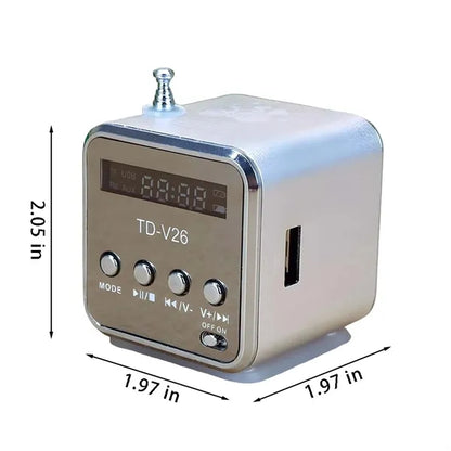 Portable mini fm radio music player bluetooth speaker