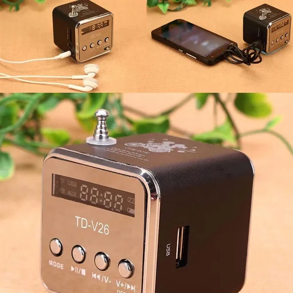 Portable mini fm radio music player bluetooth speaker