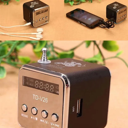 Portable mini fm radio music player bluetooth speaker