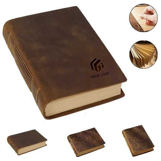 Handmade leather vintage gift kraft paper journal notebook