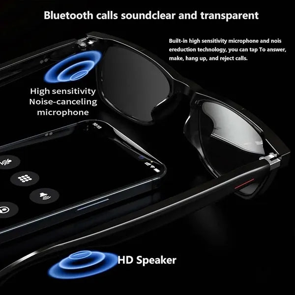 Smart wireless dual stereo audio ai translation glasses
