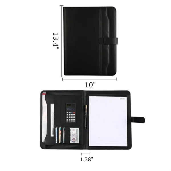 PU Leather Business Folder With Calculator & Notepad