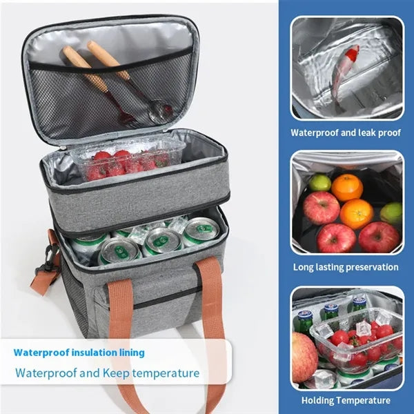 Large capacity double layer camping picnic insulation bag