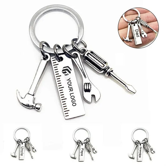 Customizable ruler hammer wrench screwdriver keychain gifts