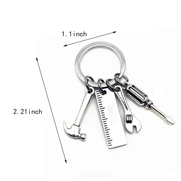 Customizable ruler hammer wrench screwdriver keychain gifts
