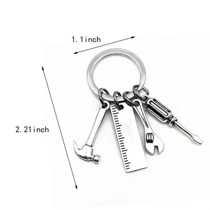 Customizable ruler hammer wrench screwdriver keychain gifts