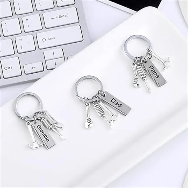 Customizable ruler hammer wrench screwdriver keychain gifts