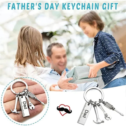 Customizable ruler hammer wrench screwdriver keychain gifts