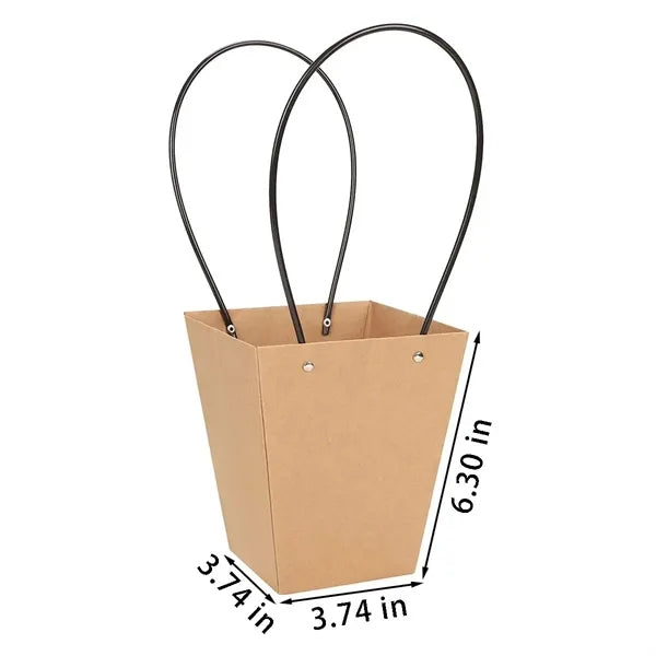 Wedding kraft paper flower wrapping gift bags with handle